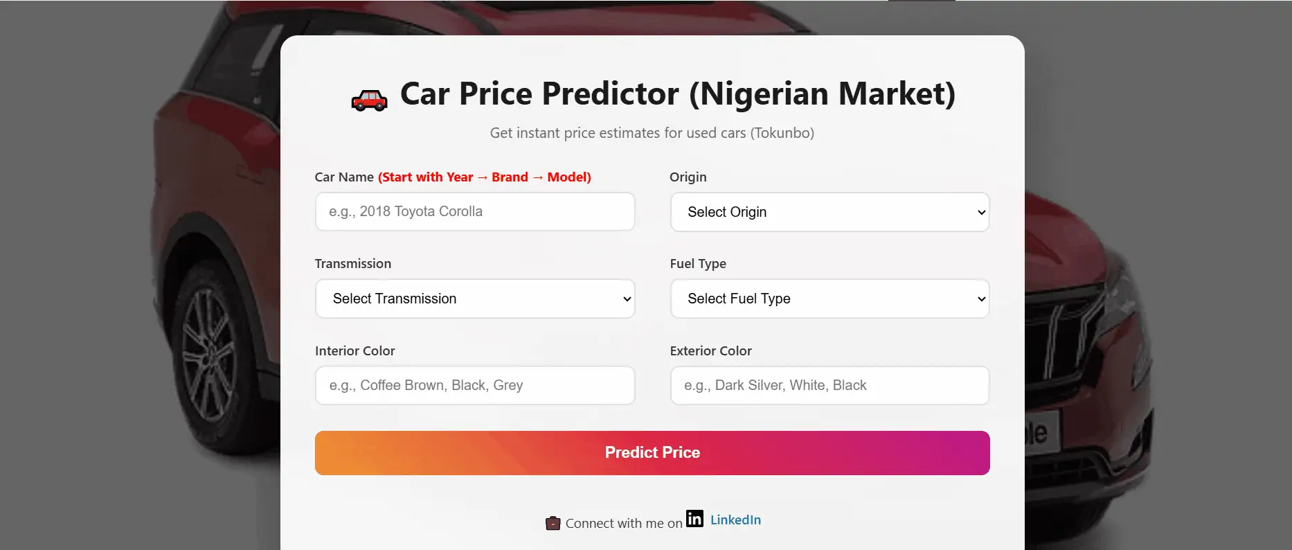 Predicting Used Car Prices in the Nigerian Market